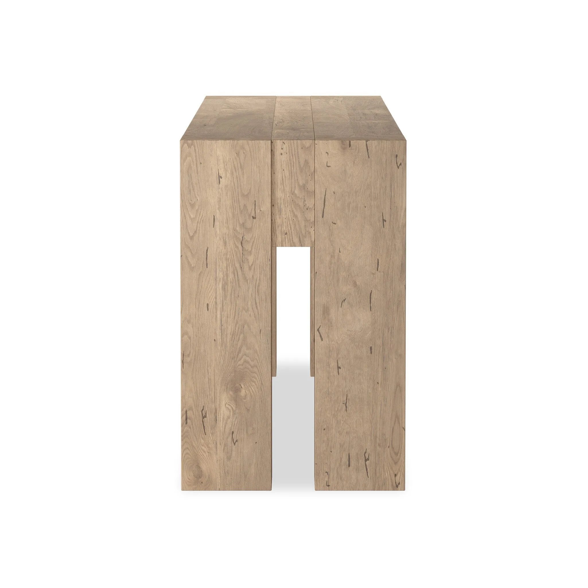 Made from thick-cut oak veneer with a faux rustic finish made to emulate wormwood, this large-scale console table features chunky squared legs and dovetail joinery detailing.As lovers of modern design at Amethyst, we love the designer inspired Abaso Console Table - Whitewash Rustic Wormwood Oak. Amethyst Home provides interior design, new home construction design consulting, vintage area rugs, and lighting in the Winter Garden metro area.