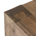 Made from thick-cut oak veneer with a faux rustic finish made to emulate wormwood, this end table features chunky squared legs and dovetail joinery detailing.As lovers of wabi sabi materials at Amethyst, we love the warm modern inspired Abaso End Table - Rustic Wormwood Oak. Amethyst Home provides interior design, new home construction design consulting, vintage area rugs, and lighting in the Austin metro area.