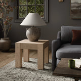 Made from thick-cut oak veneer with a faux rustic finish made to emulate wormwood, this end table features chunky squared legs and dovetail joinery detailing.As fans of luxe style at Amethyst, we love the designer inspired Abaso End Table - Whitewash Rustic Wormwood Oak. Amethyst Home provides interior design, new home construction design consulting, vintage area rugs, and lighting in the Houston metro area.