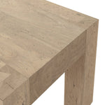 Made from thick-cut oak veneer with a faux rustic finish made to emulate wormwood, this end table features chunky squared legs and dovetail joinery detailing.As fans of luxe style at Amethyst, we love the designer inspired Abaso End Table - Whitewash Rustic Wormwood Oak. Amethyst Home provides interior design, new home construction design consulting, vintage area rugs, and lighting in the Los Angeles metro area.