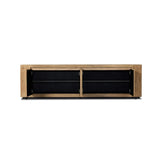 Made from thick-cut oak veneer with a faux rustic finish made to emulate wormwood, this spacious media console features a pedestal base and dovetail joinery detailing.As lovers of organic modern materials at Amethyst, we love the optimistic inspired Abaso Media Console - Rustic Wormwood Oak. Amethyst Home provides interior design, new home construction design consulting, vintage area rugs, and lighting in the Alpharetta metro area.