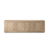 Made from thick-cut oak veneer with a rustic finish, this spacious media console features a pedestal base and dovetail joinery detailing.As lovers of clean aesthetics at Amethyst, we love the warm modern inspired Abaso Media Console - Whitewash Rustic Wormwood Oak. Amethyst Home provides interior design, new home construction design consulting, vintage area rugs, and lighting in the Kansas City metro area.