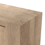 Made from thick-cut oak veneer with a rustic finish, this spacious media console features a pedestal base and dovetail joinery detailing.As lovers of clean aesthetics at Amethyst, we love the warm modern inspired Abaso Media Console - Whitewash Rustic Wormwood Oak. Amethyst Home provides interior design, new home construction design consulting, vintage area rugs, and lighting in the San Diego metro area.
