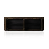 Made from thick-cut oak veneer with a faux rustic finish made to emulate wormwood oak, this low, large-scale sideboard features chunky squared legs and dovetail joinery detailing.As enthusiasts of wabi sabi style at Amethyst, we love the warm modern inspired Abaso Sideboard - Ebony Rustic Wormwood Oak. Amethyst Home provides interior design, new home construction design consulting, vintage area rugs, and lighting in the Alpharetta metro area.