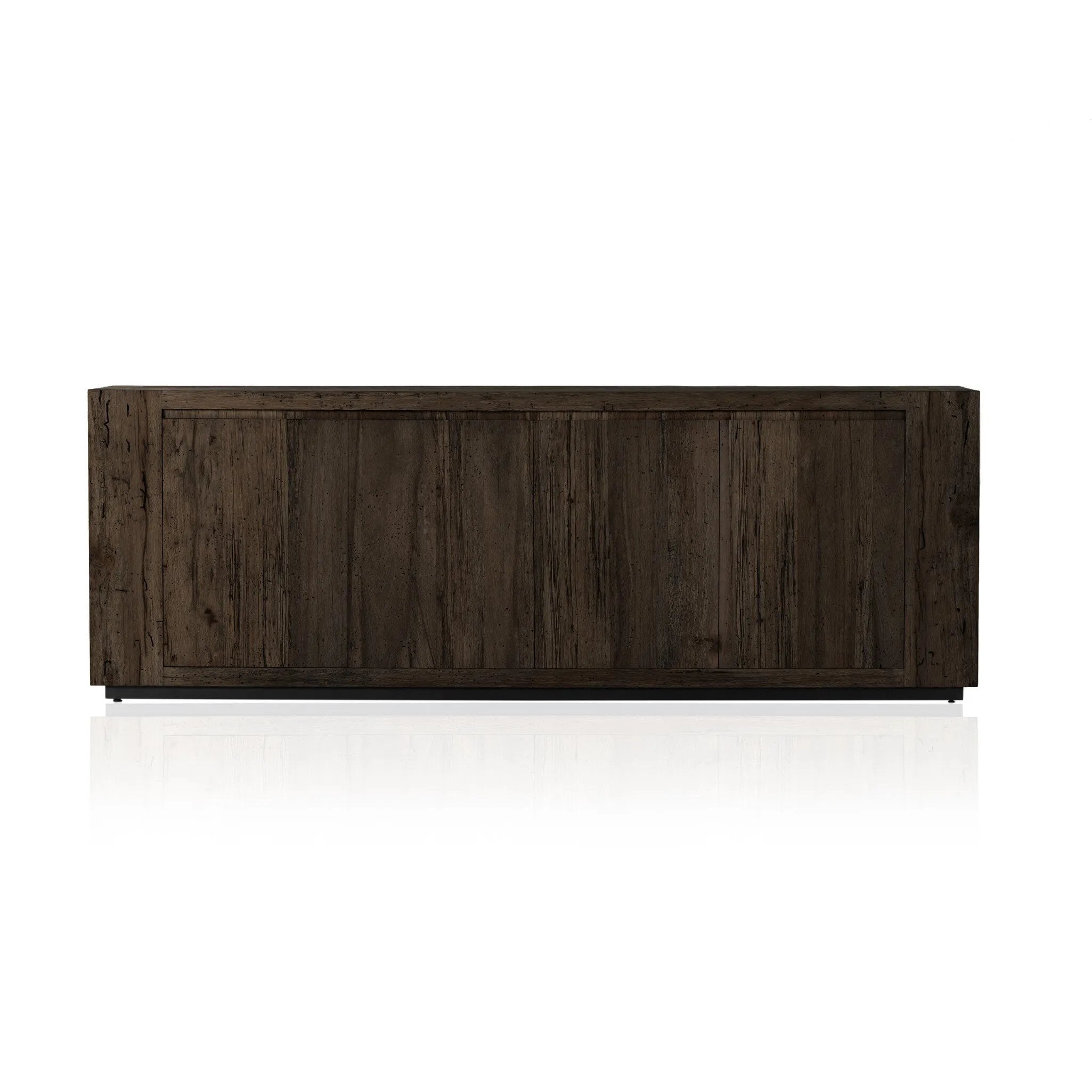 Made from thick-cut oak veneer with a faux rustic finish made to emulate wormwood oak, this low, large-scale sideboard features chunky squared legs and dovetail joinery detailing.As enthusiasts of wabi sabi style at Amethyst, we love the warm modern inspired Abaso Sideboard - Ebony Rustic Wormwood Oak. Amethyst Home provides interior design, new home construction design consulting, vintage area rugs, and lighting in the Salt Lake City metro area.