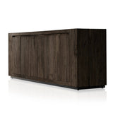 Made from thick-cut oak veneer with a faux rustic finish made to emulate wormwood oak, this low, large-scale sideboard features chunky squared legs and dovetail joinery detailing.As enthusiasts of wabi sabi style at Amethyst, we love the warm modern inspired Abaso Sideboard - Ebony Rustic Wormwood Oak. Amethyst Home provides interior design, new home construction design consulting, vintage area rugs, and lighting in the San Diego metro area.