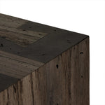 Made from thick-cut oak veneer with a faux rustic finish made to emulate wormwood oak, this low, large-scale sideboard features chunky squared legs and dovetail joinery detailing.As enthusiasts of wabi sabi style at Amethyst, we love the warm modern inspired Abaso Sideboard - Ebony Rustic Wormwood Oak. Amethyst Home provides interior design, new home construction design consulting, vintage area rugs, and lighting in the Tampa metro area.