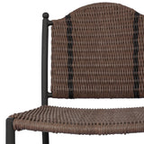A bistro-style outdoor dining chair, merging a timeless profile with a unique stripe detail woven into the back. Finial details finish the dark bronze frame. Cover or store indoors during inclement weather and when not in use.As enthusiasts of luxe style at Amethyst, we love the nature inspired Abel Outdoor Dining Chair. Amethyst Home provides interior design, new home construction design consulting, vintage area rugs, and lighting in the Des Moines metro area.