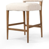 Featuring Abilene Somerton Ash Bar + Counter Stool by Four Hands at Amethyst Home. A heritage design gets a modern twist. Simple tapered legs of warm oak mark this dining room chair's traditional form, while an arched seat back with off-white upholstery updates this comfortable seating style, perfectly sized for the counter. Performance fabrics are specially c. Amethyst Home provides interior design, new home construction design consulting, vintage area rugs, and lighting in the Boston metro area.