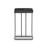 Featuring Adalley Polished Black Marble C Table by Four Hands at Amethyst Home. Add a pop of marble in a classic, matte black. Complemented by a monochromatic C-table base slides perfectly over a sofa, adding an easy surface.Overall Dimensions: 15.00"w x 19.00"d x 23.00"hWeight : 31.42 lbsMaterials: Solid Marble, Iron. Amethyst Home provides interior design, new home construction design consulting, vintage area rugs, and lighting in the Seattle metro area.