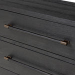 Featuring Adolfo Modern Black Ash 6 Drawer Dresser by Four Hands at Amethyst Home. Beautifully minimalist. A six-drawer dresser made from black-finished ash  features long, linear bronzed hardware for a smooth, clean look.Overall Dimensions: 72.00"w x 21.50"d x 32.25"hWeight : 306.44 lbsMaterials: Ash Veneer, Solid Ash. Amethyst Home provides interior design, new home construction design consulting, vintage area rugs, and lighting in the Calabasas metro area.