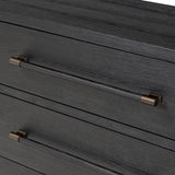 Featuring Adolfo Modern Black Ash 6 Drawer Dresser by Four Hands at Amethyst Home. Beautifully minimalist. A six-drawer dresser made from black-finished ash  features long, linear bronzed hardware for a smooth, clean look.Overall Dimensions: 72.00"w x 21.50"d x 32.25"hWeight : 306.44 lbsMaterials: Ash Veneer, Solid Ash. Amethyst Home provides interior design, new home construction design consulting, vintage area rugs, and lighting in the Calabasas metro area.