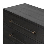 Featuring Adolfo Modern Black Ash 6 Drawer Dresser by Four Hands at Amethyst Home. Beautifully minimalist. A six-drawer dresser made from black-finished ash  features long, linear bronzed hardware for a smooth, clean look.Overall Dimensions: 72.00"w x 21.50"d x 32.25"hWeight : 306.44 lbsMaterials: Ash Veneer, Solid Ash. Amethyst Home provides interior design, new home construction design consulting, vintage area rugs, and lighting in the Dallas metro area.
