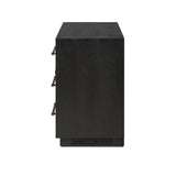 Featuring Adolfo Modern Black Ash 6 Drawer Dresser by Four Hands at Amethyst Home. Beautifully minimalist. A six-drawer dresser made from black-finished ash  features long, linear bronzed hardware for a smooth, clean look.Overall Dimensions: 72.00"w x 21.50"d x 32.25"hWeight : 306.44 lbsMaterials: Ash Veneer, Solid Ash. Amethyst Home provides interior design, new home construction design consulting, vintage area rugs, and lighting in the Kansas City metro area.