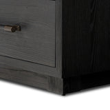 Featuring Adolfo Modern Black Ash 6 Drawer Dresser by Four Hands at Amethyst Home. Beautifully minimalist. A six-drawer dresser made from black-finished ash  features long, linear bronzed hardware for a smooth, clean look.Overall Dimensions: 72.00"w x 21.50"d x 32.25"hWeight : 306.44 lbsMaterials: Ash Veneer, Solid Ash. Amethyst Home provides interior design, new home construction design consulting, vintage area rugs, and lighting in the Winter Garden metro area.