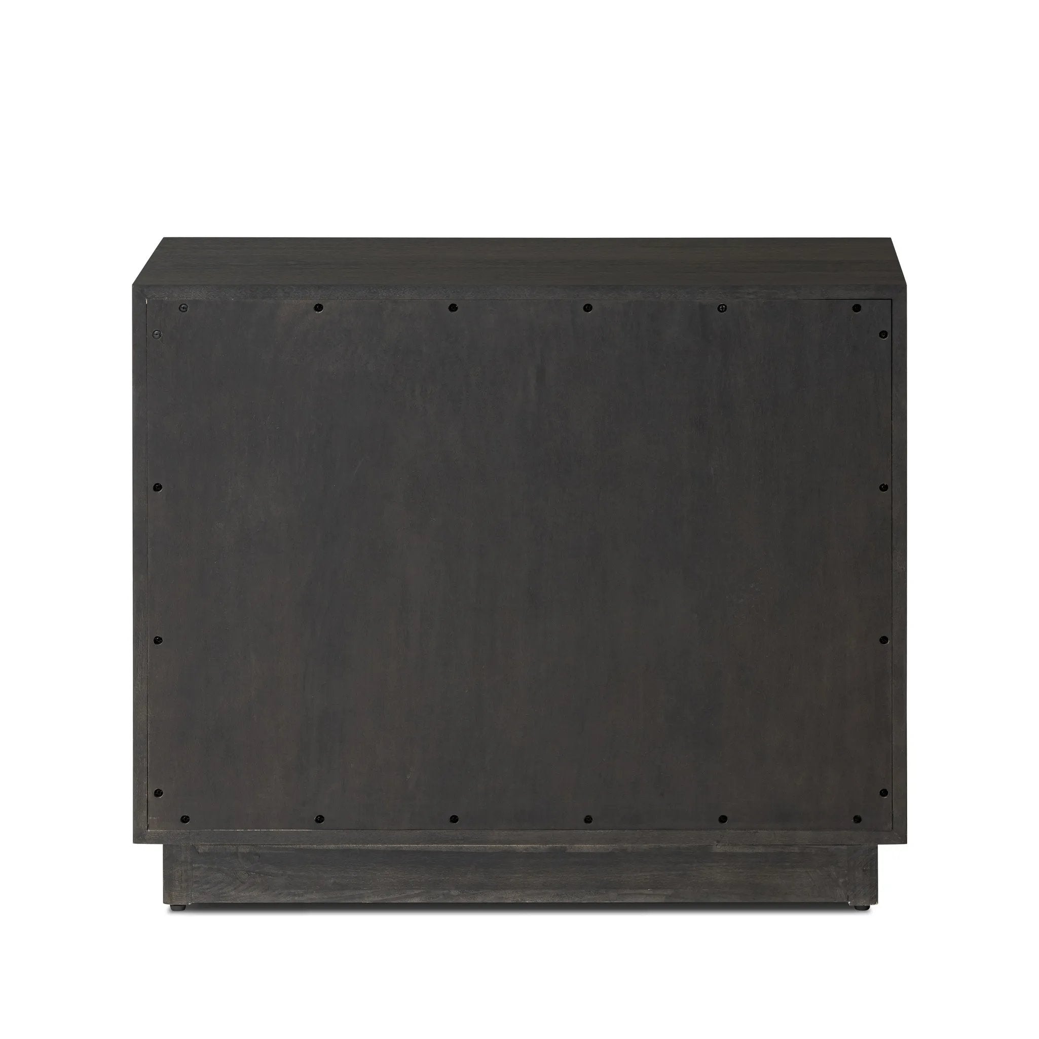 Featuring Adolfo Modern Black Ash Nightstand by Four Hands at Amethyst Home. Beautifully minimalist. A three-drawer dresser made from black-finished ash  features long, linear bronzed hardware for a smooth, clean look.Overall Dimensions: 32.00"w x 20.50"d x 26.25"hWeight : 114.64 lbsMaterials: Ash Veneer, Solid Ash. Amethyst Home provides interior design, new home construction design consulting, vintage area rugs, and lighting in the Tampa metro area.