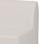 Featuring Ainsworth Broadway Snow Slipcover Dining Bench by Four Hands at Amethyst Home. A sculptural shape with clean lines and oversized dome-shaped arms. Tight construction allows a fully removable, machine-washable slipcover to drape over the entire piece. Slipcover is handmade from a natural, resilient white 100% flax/linen blend; attaches to the frame wi. Amethyst Home provides interior design, new home construction design consulting, vintage area rugs, and lighting in the Austin metro area.