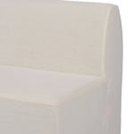 Featuring Ainsworth Broadway Snow Slipcover Dining Bench by Four Hands at Amethyst Home. A sculptural shape with clean lines and oversized dome-shaped arms. Tight construction allows a fully removable, machine-washable slipcover to drape over the entire piece. Slipcover is handmade from a natural, resilient white 100% flax/linen blend; attaches to the frame wi. Amethyst Home provides interior design, new home construction design consulting, vintage area rugs, and lighting in the Dallas metro area.
