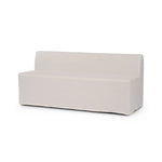 Featuring Ainsworth Broadway Snow Slipcover Dining Bench by Four Hands at Amethyst Home. A sculptural shape with clean lines and oversized dome-shaped arms. Tight construction allows a fully removable, machine-washable slipcover to drape over the entire piece. Slipcover is handmade from a natural, resilient white 100% flax/linen blend; attaches to the frame wit. Amethyst Home provides interior design, new home construction design consulting, vintage area rugs, and lighting in the Miami metro area.