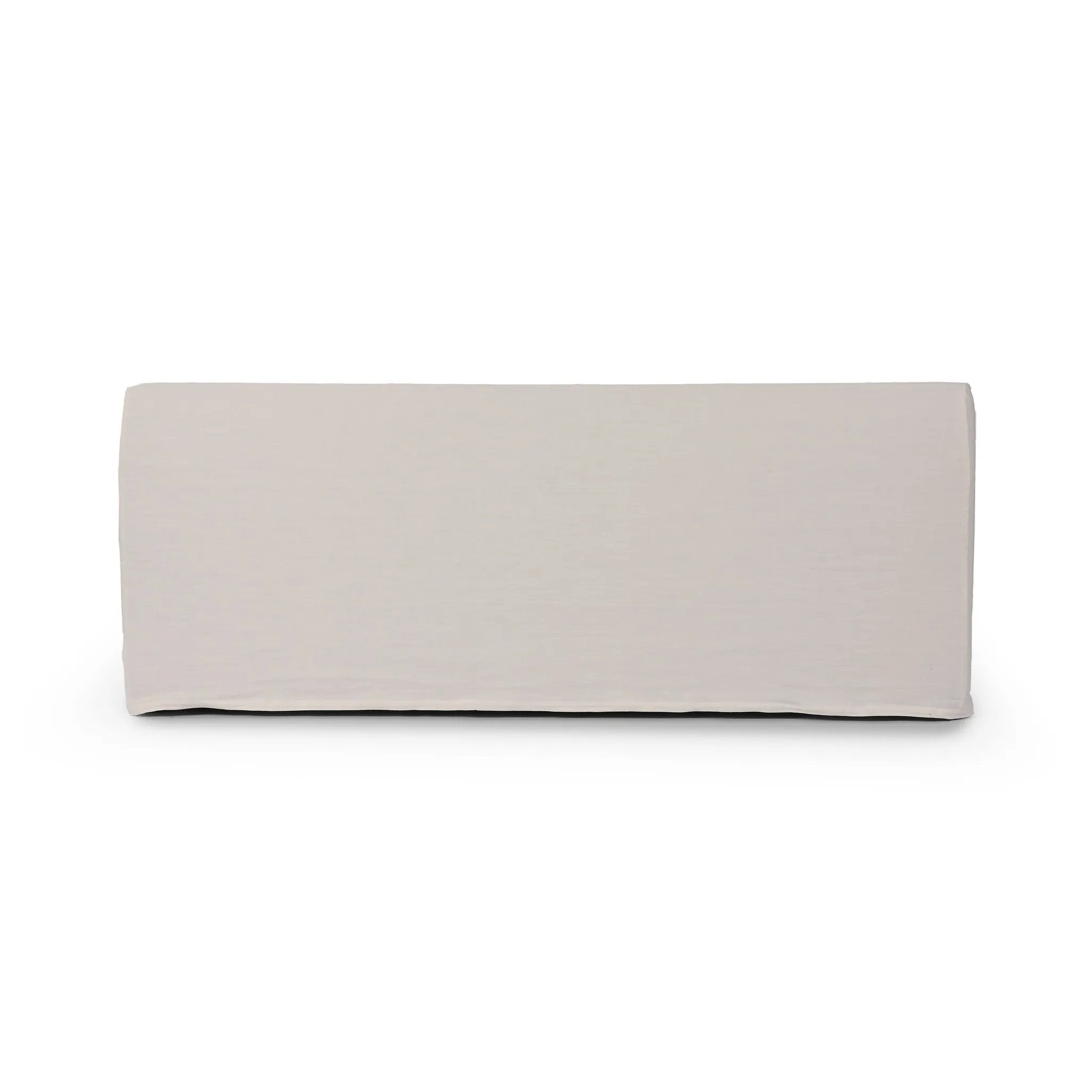 Featuring Ainsworth Broadway Snow Slipcover Dining Bench by Four Hands at Amethyst Home. A sculptural shape with clean lines and oversized dome-shaped arms. Tight construction allows a fully removable, machine-washable slipcover to drape over the entire piece. Slipcover is handmade from a natural, resilient white 100% flax/linen blend; attaches to the f. Amethyst Home provides interior design, new home construction design consulting, vintage area rugs, and lighting in the Newport Beach metro area.