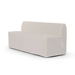 Featuring Ainsworth Broadway Snow Slipcover Dining Bench by Four Hands at Amethyst Home. A sculptural shape with clean lines and oversized dome-shaped arms. Tight construction allows a fully removable, machine-washable slipcover to drape over the entire piece. Slipcover is handmade from a natural, resilient white 100% flax/linen blend; attaches to the . Amethyst Home provides interior design, new home construction design consulting, vintage area rugs, and lighting in the Salt Lake City metro area.