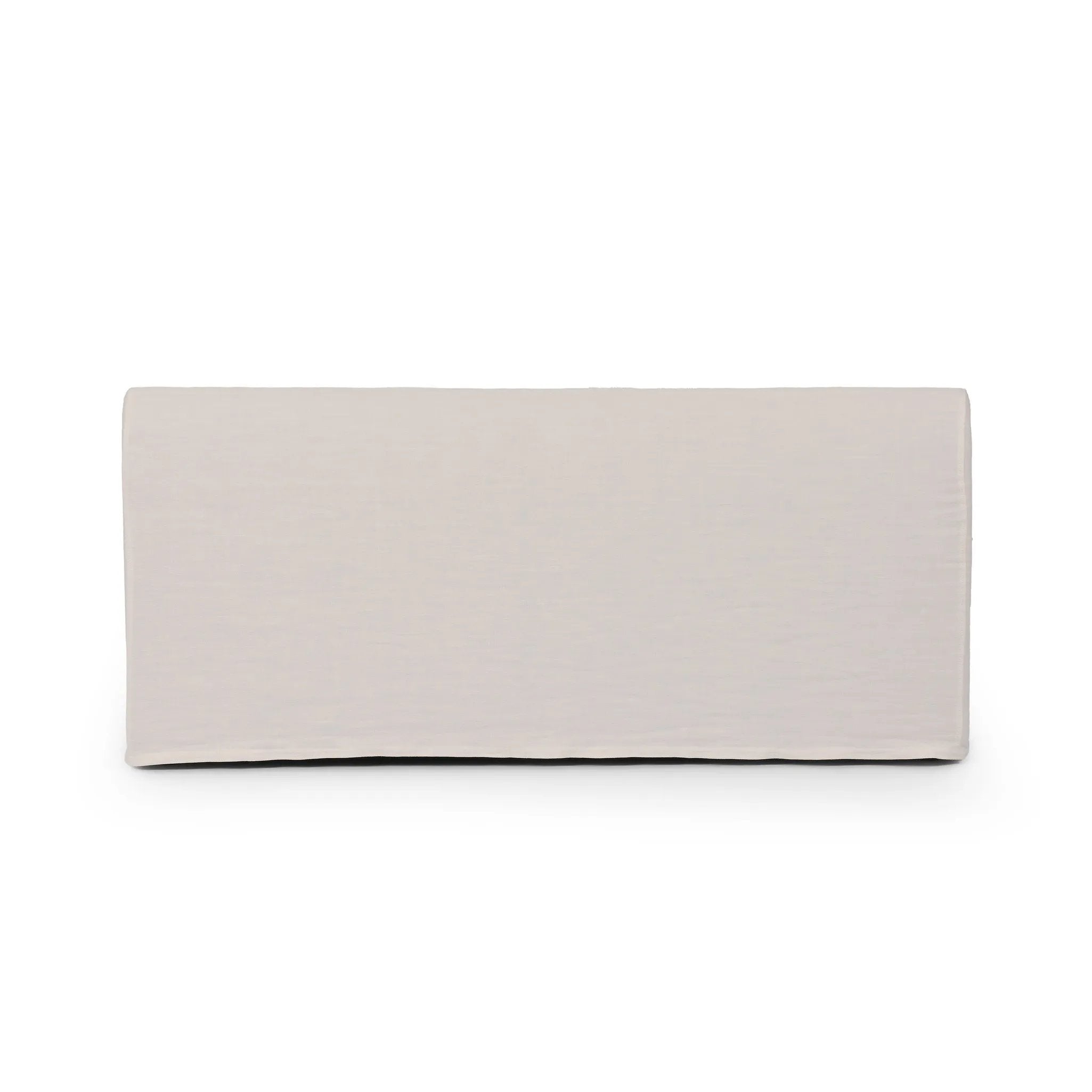 Featuring Ainsworth Broadway Snow Slipcover Dining Bench by Four Hands at Amethyst Home. A sculptural shape with clean lines and oversized dome-shaped arms. Tight construction allows a fully removable, machine-washable slipcover to drape over the entire piece. Slipcover is handmade from a natural, resilient white 100% flax/linen blend; attaches to the fram. Amethyst Home provides interior design, new home construction design consulting, vintage area rugs, and lighting in the Scottsdale metro area.