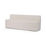 Featuring Ainsworth Broadway Snow Slipcover Dining Bench by Four Hands at Amethyst Home. A sculptural shape with clean lines and oversized dome-shaped arms. Tight construction allows a fully removable, machine-washable slipcover to drape over the entire piece. Slipcover is handmade from a natural, resilient white 100% flax/linen blend; attaches to the frame w. Amethyst Home provides interior design, new home construction design consulting, vintage area rugs, and lighting in the Seattle metro area.