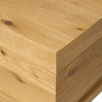Inspired by classic Chinese antiques, this heritage-style trunk blends timeless design with modern functionality. Crafted from oak with a light, toasted finish, bronzed latch-and-key hardware adds a playful design detail Amethyst Home provides interior design, new home construction design consulting, vintage area rugs, and lighting in the Dallas metro area.