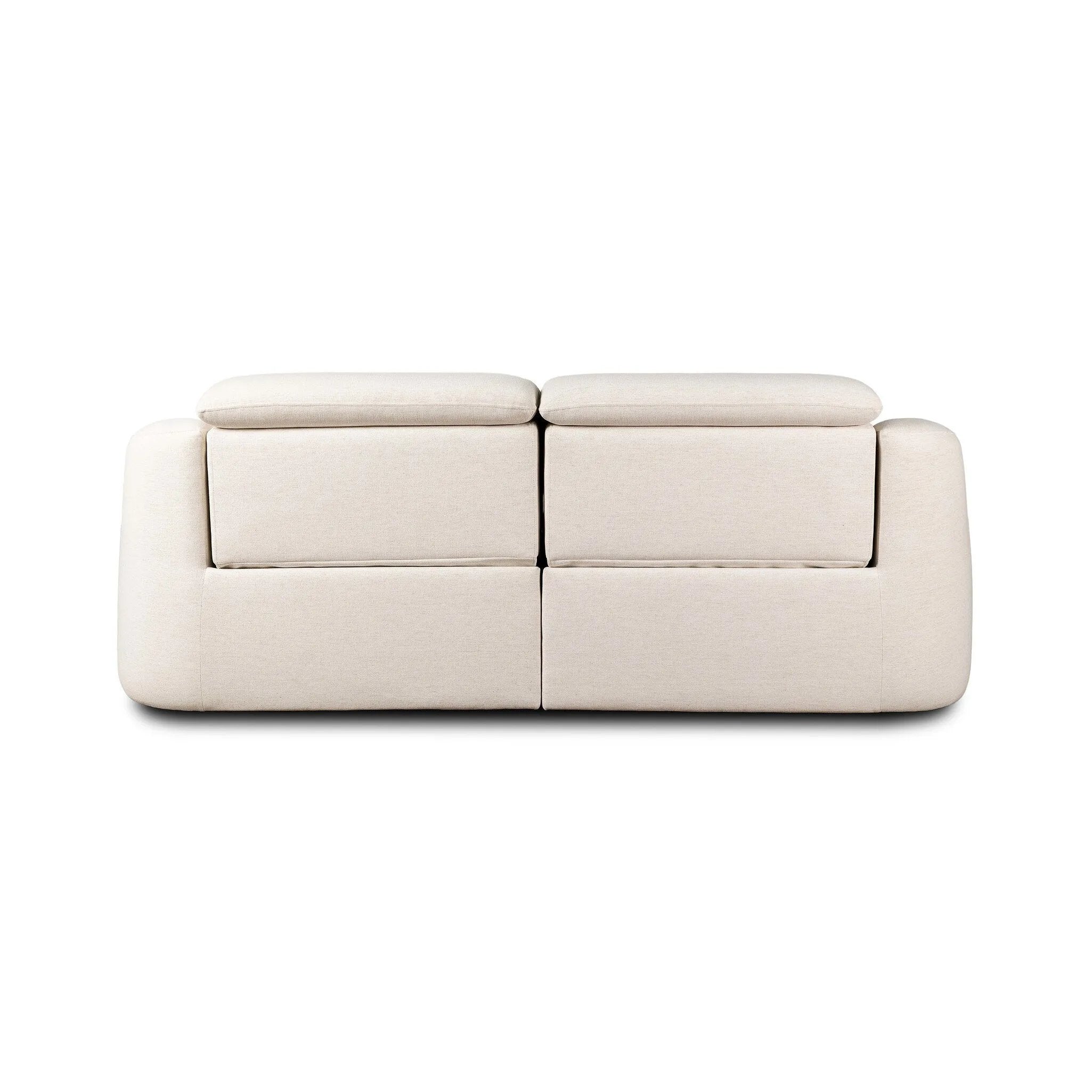 Introducing an Italian-inspired modern sectional with a suite of seating that reclines. Each seat has its very own reclining mechanism so that everyone can sit back and relax. Sectional features waterfall seating, curved arms, adjustable headrests, articulating footrests and rounded back corners. The concealed power motion adjusts comfort level. Amethyst Home provides interior design, new home construction design consulting, vintage area rugs, and lighting in the Dallas metro area.