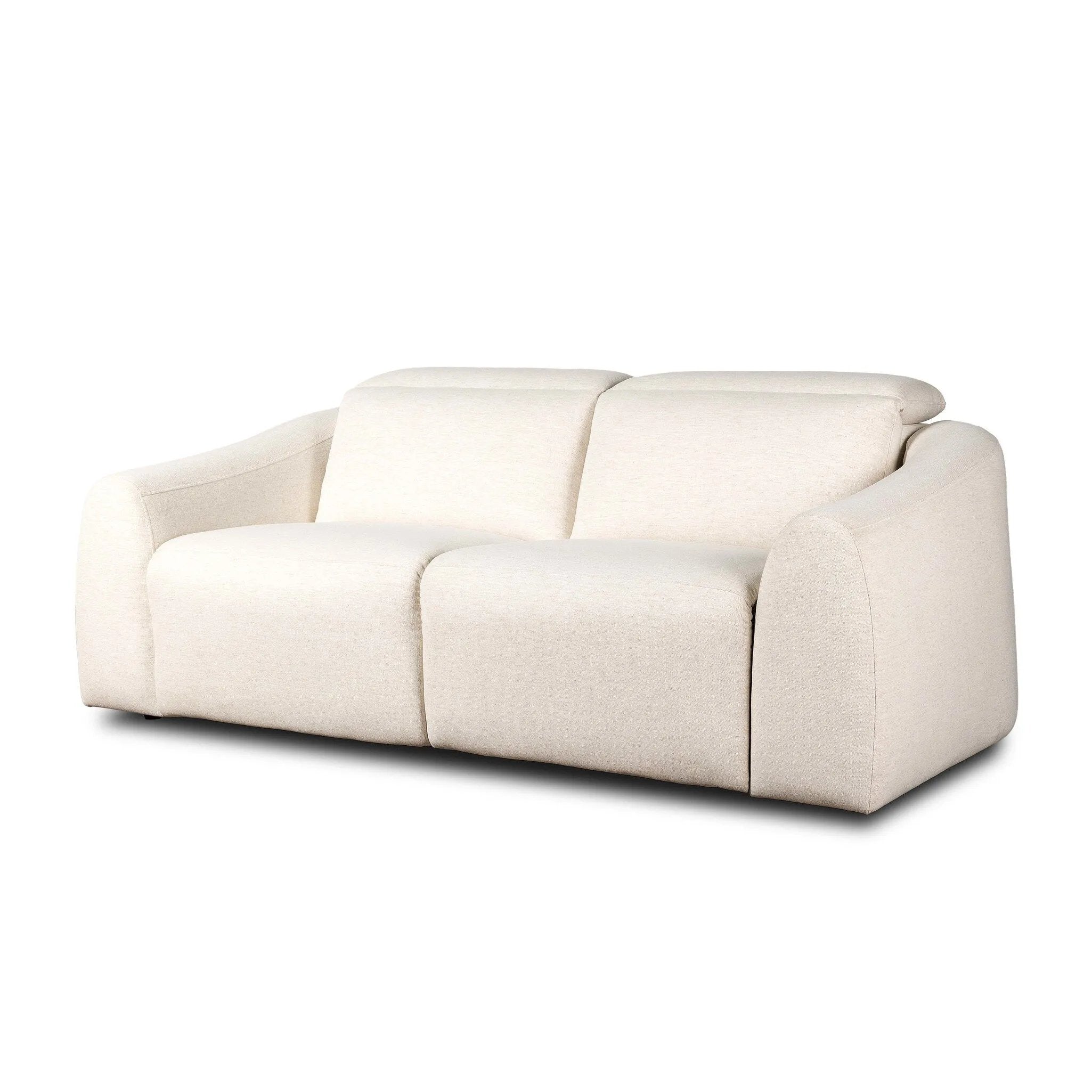 Introducing an Italian-inspired modern sectional with a suite of seating that reclines. Each seat has its very own reclining mechanism so that everyone can sit back and relax. Sectional features waterfall seating, curved arms, adjustable headrests, articulating footrests and rounded back corners. The concealed power motion adjusts comfort level. Amethyst Home provides interior design, new home construction design consulting, vintage area rugs, and lighting in the Washington metro area.