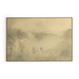 Inspired by the Texas Hill Country, Austin-based artist and registered nurse Aileen Fitzgerald paints atmospheric landscapes reminiscent of early Impressionism with a heavy emphasis on light. Raw canvas is wrapped and framed within vertical grain white oak. Handmade in Austin, Texas Amethyst Home provides interior design, new home construction design consulting, vintage area rugs, and lighting in the Seattle metro area.