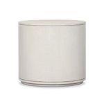 Uniquely made from ivory-painted linen, a beautifully curved nightstand shapes a single drawer and an open cubby for generous bedside storage Amethyst Home provides interior design, new home construction design consulting, vintage area rugs, and lighting in the Boston metro area.