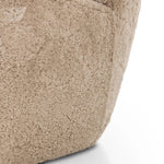Relax into the curved arms and subtle wing back shape of this classic reading chair. Upholstered in an ethically sourced, natural beige shearling for extra comfort and texture. Crafted with S-spring suspension, a loose cushion and hidden legs beneath Amethyst Home provides interior design, new home construction design consulting, vintage area rugs, and lighting in the Boston metro area.