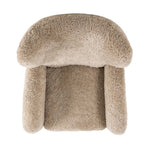 Relax into the curved arms and subtle wingback shape of this classic reading chair, featuring a reclining mechanism for ultimate comfort. Upholstered in an ethically sourced, natural beige shearling for extra comfort and texture. Crafted with S-spring suspension, a loose cushion and hidden legs beneath. Amethyst Home provides interior design, new home construction design consulting, vintage area rugs, and lighting in the Winter Garden metro area.