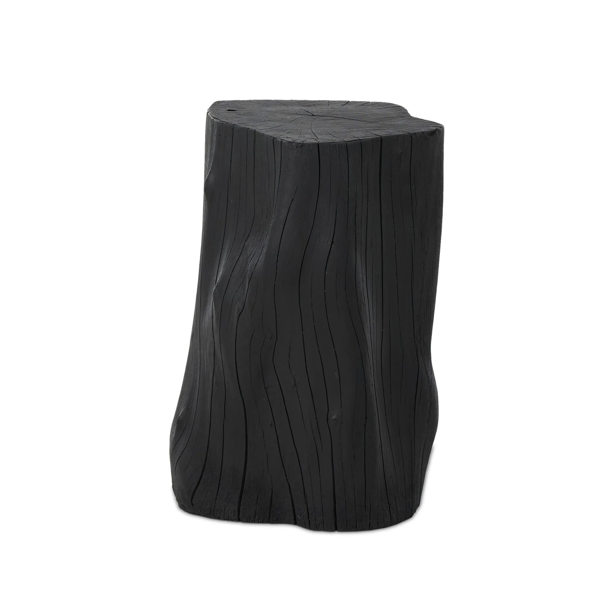 Ground any room with a style inspired by the beautiful simplicity of nature. Made of black-finished resin, the form for this special piece is molded from a tree trunk, then cast in resin to recreate the same shape and texture of the trunk — talk about a true statement piece Amethyst Home provides interior design, new home construction design consulting, vintage area rugs, and lighting in the Monterey metro area.