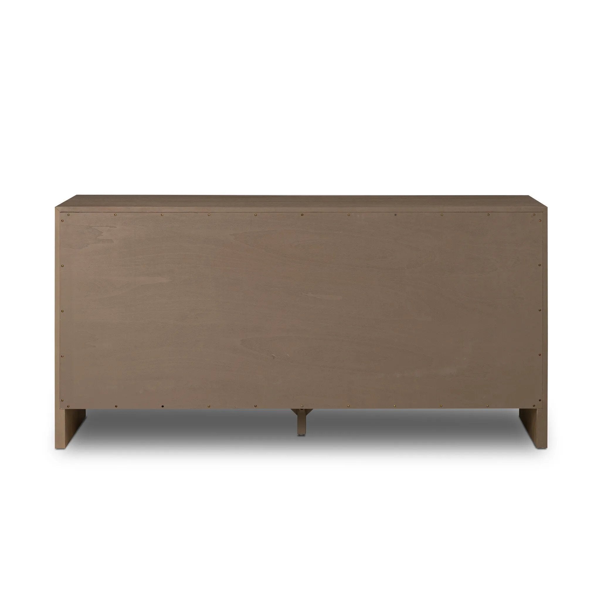 Crafted from sandy solid oak in a waterfall silhouette, this dresser adds a touch of contemporary simplicity to your bedroom. A bullnose edge and oval iron drawer pulls add variety.As lovers of natural design at Amethyst, we love the designer inspired Analisa 6 Drawer Dresser - Sandy Oak. Amethyst Home provides interior design, new home construction design consulting, vintage area rugs, and lighting in the Laguna Beach metro area.