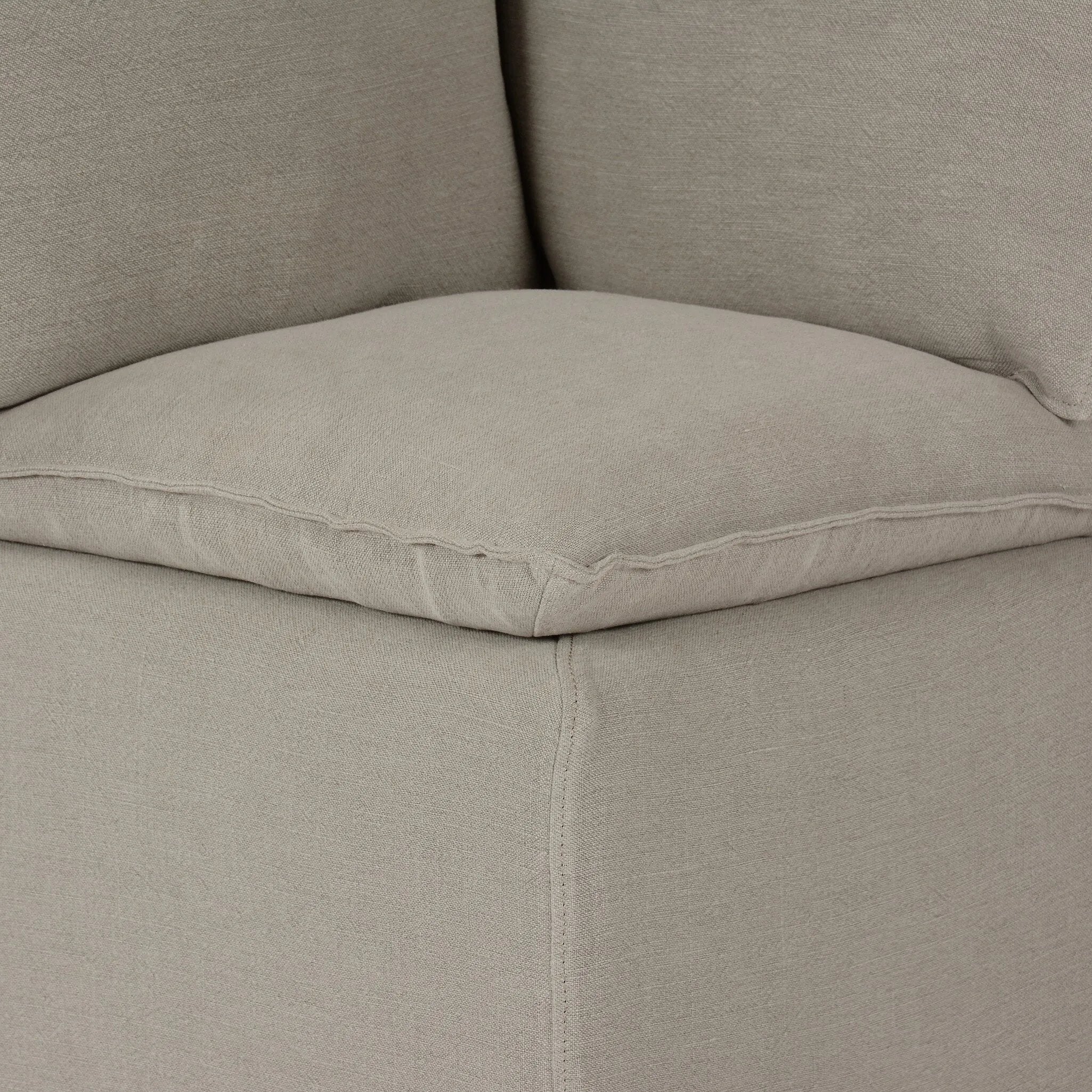 Featuring Andre Slipcovered Linen Dining Banquette Corner by Four Hands at Amethyst Home. This Andre Broadway Stone Slipcover Dining Corner Piece is the perfect solution for your dining needs. With its versatile design and comfortable sofa feature, it offers both style and functionality. Made with quality materials, it provides durability and long-lastin. Amethyst Home provides interior design, new home construction design consulting, vintage area rugs, and lighting in the Laguna Beach metro area.