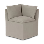Featuring Andre Slipcovered Linen Dining Banquette Corner by Four Hands at Amethyst Home. This Andre Broadway Stone Slipcover Dining Corner Piece is the perfect solution for your dining needs. With its versatile design and comfortable sofa feature, it offers both style and functionality. Made with quality materials, it provides durability and long-lasti. Amethyst Home provides interior design, new home construction design consulting, vintage area rugs, and lighting in the Winter Garden metro area.
