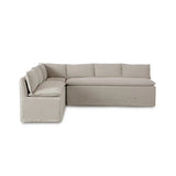 Featuring Andre Broadway Stone Slipcover Dining Banquette by Four Hands at Amethyst Home. The Andre Dining Banquette combines elegant design with comfortable seating. Its Broadway Stone slipcover adds a touch of sophistication and can easily be removed for cleaning. Perfect for hosting guests or family meals.
Overall Dimensions: 80.0" L x 104.0 " W x 33.5" . Amethyst Home provides interior design, new home construction design consulting, vintage area rugs, and lighting in the San Diego metro area.