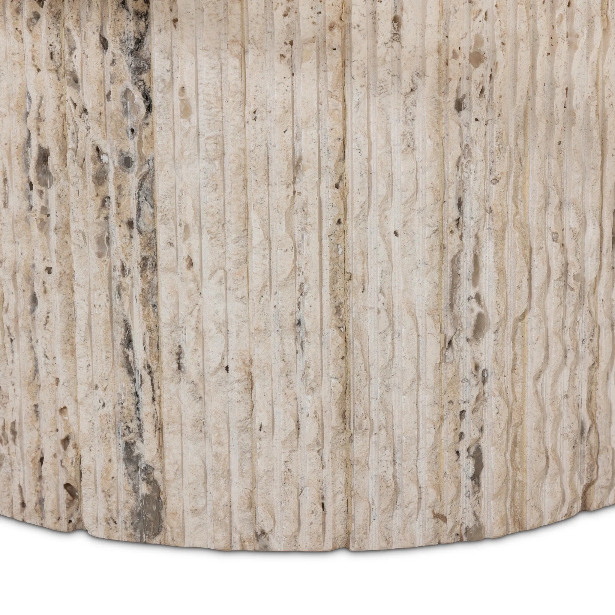 Classic — and classy. This rectangular coffee table is made from white travertine with tessellated columns, for a Greco-Roman look that elevates any living space it's styled in.As fans of natural materials at Amethyst, we love the designer inspired Angelo Coffee Table. Amethyst Home provides interior design, new home construction design consulting, vintage area rugs, and lighting in the Newport Beach metro area.