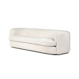 Featuring Clarissa Sofa by Four Hands at Amethyst Home. Organic curves with a dreamy French inspired boucle fabric -- the Clarissa sofa is an Amethyst favorite.  The sleek single seat cushion with firm back provides luxe comfort.
Overall Dimensions: 95.00"w x 37.50"d x 27.50"hWeight : 131.39 lbMaterials : 47% Polyester, 18% Viscose, 30% Acrylic, 5% Linen, So. Amethyst Home provides interior design, new home construction design consulting, vintage area rugs, and lighting in the Portland metro area.