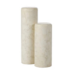 Minimalist design with a soft bullnose edge detail softens a pair of cylindrical pedestals, grounded by aged white concrete that's rich in texture.As lovers of modern style at Amethyst, we love the warm modern inspired Arati Pedestal Set - Aged White Concrete. Amethyst Home provides interior design, new home construction design consulting, vintage area rugs, and lighting in the Miami metro area.