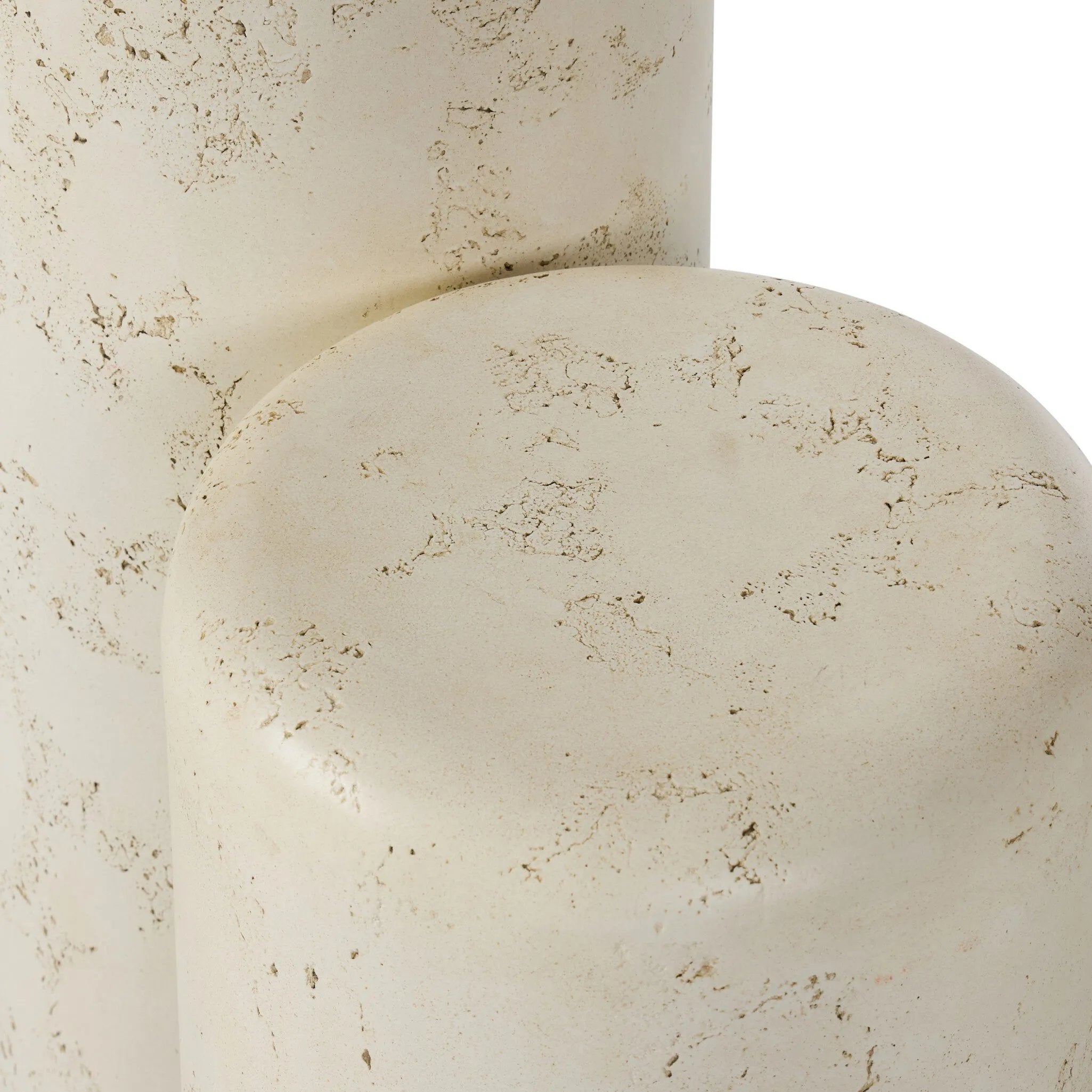 Minimalist design with a soft bullnose edge detail softens a pair of cylindrical pedestals, grounded by aged white concrete that's rich in texture.As lovers of modern style at Amethyst, we love the warm modern inspired Arati Pedestal Set - Aged White Concrete. Amethyst Home provides interior design, new home construction design consulting, vintage area rugs, and lighting in the Salt Lake City metro area.