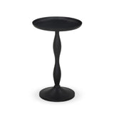 Style this small-scale end table next to any accent chair for a handy extra surface for your favorite drink or book. Made from antique black-finished aluminum with a tray top and wave detailing Amethyst Home provides interior design, new home construction design consulting, vintage area rugs, and lighting in the Seattle metro area.