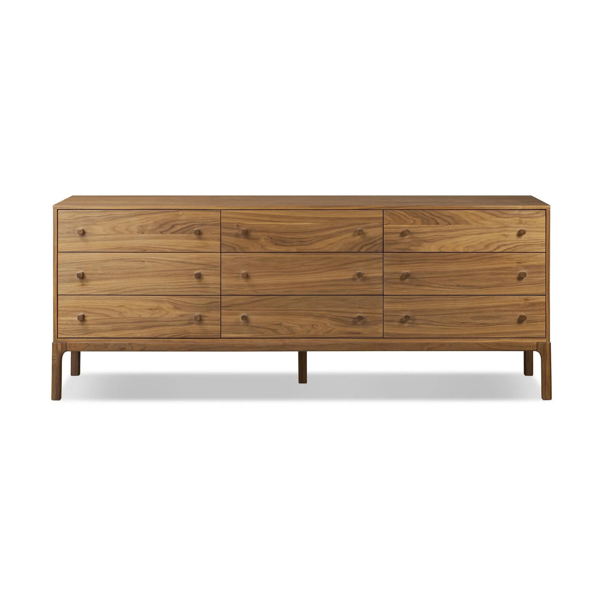 Arturo Natural Walnut Veneer 9 Drawer Dresser | ready to ship!