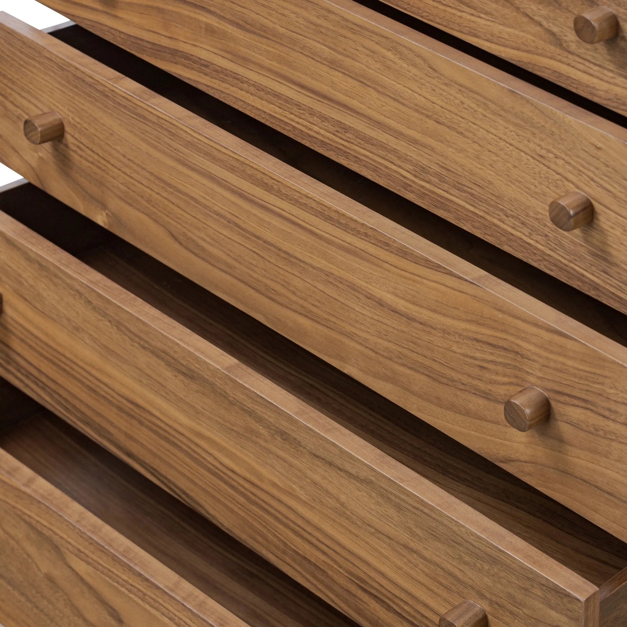 Featuring Arturo Natural Walnut Veneer Chest by Four Hands at Amethyst Home. Inspired by campaign-style furniture of the 1800s — packable pieces first designed for traveling military use — a simply shaped chest of natural walnut features a subtly inset top and rounded legs, finished with wooden hardware. This item has been modified to comply with the STURDY Ac. Amethyst Home provides interior design, new home construction design consulting, vintage area rugs, and lighting in the Dallas metro area.