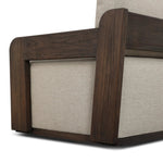 This outdoor swivel chair with a 360 base plays with an angular silhouette, mirrored in the open FSC®-certified teak frame. Cutout details on the arms and back add visual intrigue that highlights the deep seat cushion. Cover or store inside during inclement weather and when not in use. Amethyst Home provides interior design, new home construction design consulting, vintage area rugs, and lighting in the Los Angeles metro area.
