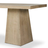 Featuring Atlas Bleached Alder Console Table by Four Hands at Amethyst Home. Bleached alder shapes a streamlined console table, with angular lines and wide proportions for a clean look with substance.Overall Dimensions: 94.00"w x 22.00"d x 30.00"hWeight : 136.46 lbsMaterials: Resawn Alder, Pine Plywood. Amethyst Home provides interior design, new home construction design consulting, vintage area rugs, and lighting in the San Diego metro area.
