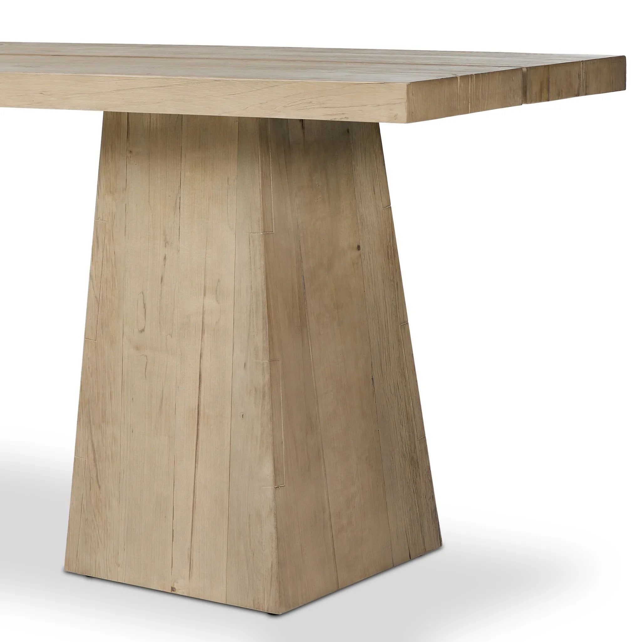 Featuring Atlas Bleached Alder Console Table by Four Hands at Amethyst Home. Bleached alder shapes a streamlined console table, with angular lines and wide proportions for a clean look with substance.Overall Dimensions: 94.00"w x 22.00"d x 30.00"hWeight : 136.46 lbsMaterials: Resawn Alder, Pine Plywood. Amethyst Home provides interior design, new home construction design consulting, vintage area rugs, and lighting in the San Diego metro area.