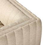 A dramatically channeled outdoor sofa with subtly textured upholstery for a clean, inviting look. Cover or store indoors during inclement weather and when not in use Amethyst Home provides interior design, new home construction design consulting, vintage area rugs, and lighting in the Alpharetta metro area.